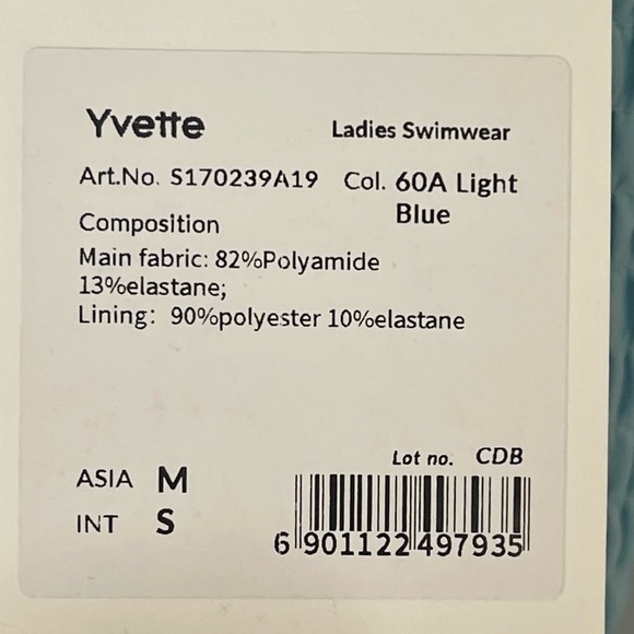 Yvette Ladies 2 piece bathing suit Small Light blue - Picture 5 of 7